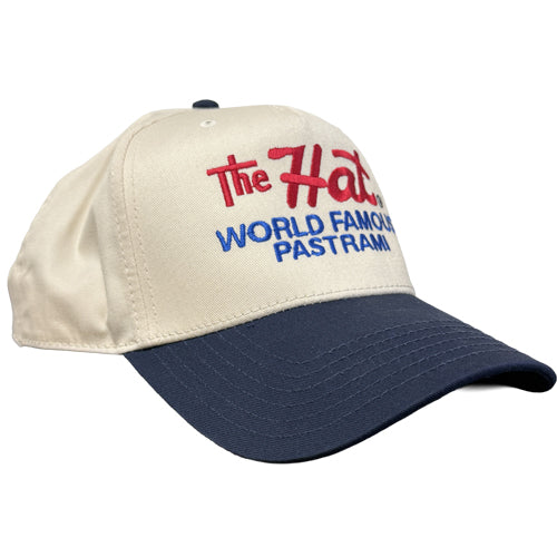 5 Panel Twill Canvas Hat - White/Blue